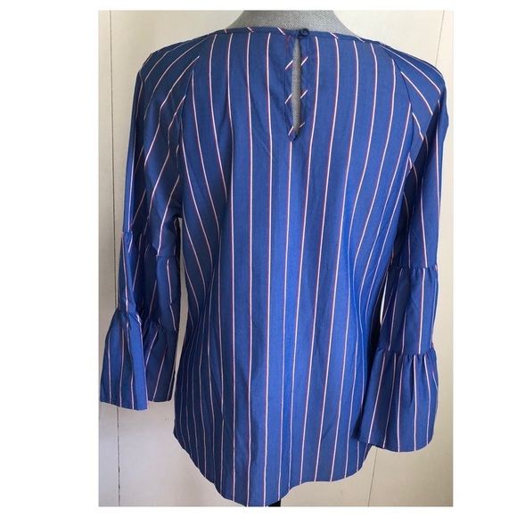 NWOT. Como Vintage Blue Striped Top - Picture 3 of 4
